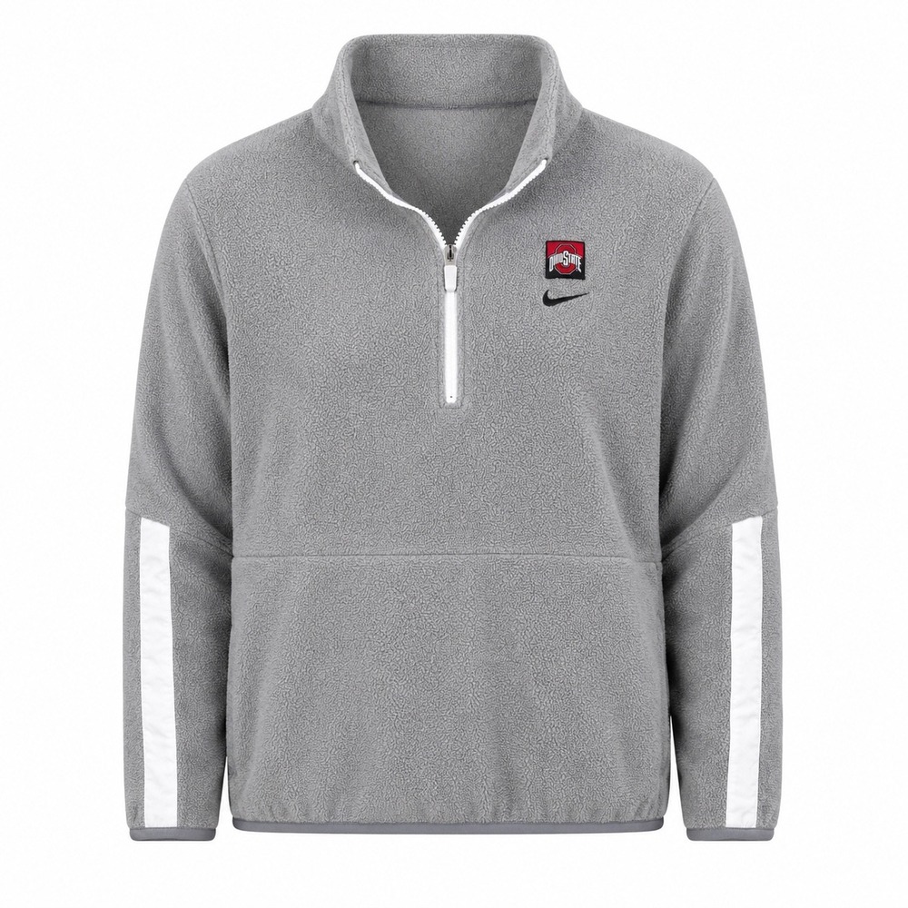 Nike‎ Ohio State Buckeyes Womens Gray Fleece Quarter Zip Pullover Large hoodie